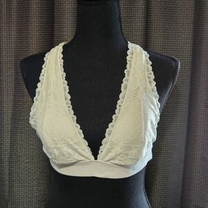 Victoria's secret pink lace white bralette large